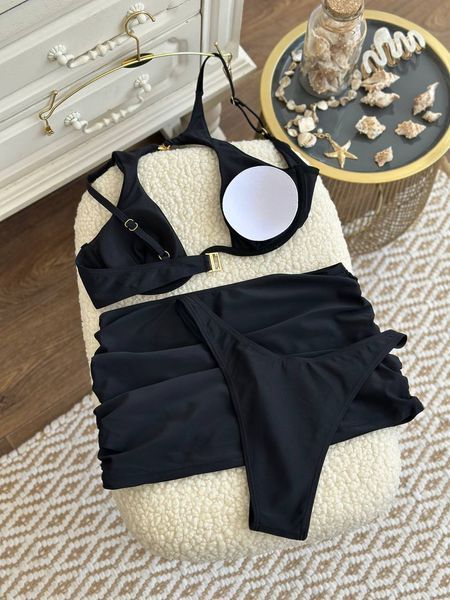Купальник роздільний Noir Link комплект 3в1: бюст, плавки, міні-спідниця чорний 20016661 фото