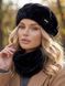 Жіночий комплект Alpaca берет + бафф (снуд) з екохутра альпаки чорний 20017422 фото 2