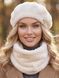 Женский комплект Alpaca берет + бафф (снуд) из экомеха альпаки молочный 20017439 фото 1
