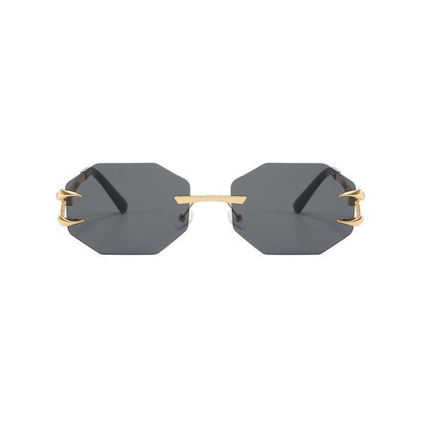 Очки солнцезащитные унисекс Golden Claws восьмиугольные безободковые черные 20014728 фото