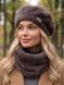 Жіночий комплект Alpaca берет + бафф (снуд) з екохутра альпаки кава з молоком (мокко) 20017446 фото 2