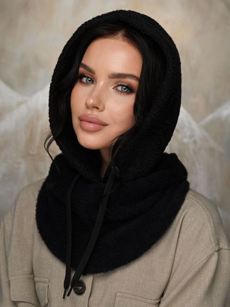 Женский капор Teddy букле с каракуля с воротником черный 20014421 фото