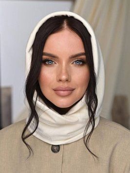 Женский капор Mikayla велюровый двойной молочный 20016944 фото