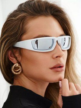 Окуляри сонцезахисні унісекс Swift Rectangle сріблясті з дзеркальними лінзами 20017071 фото