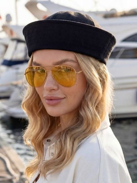 Шапка морячка Harbor Jeans з джинсу чорна 20015039 фото