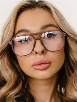 Окуляри сонцезахисні авіатор Aviator іміджеві коричневі з прозорими лінзами 20011567 фото